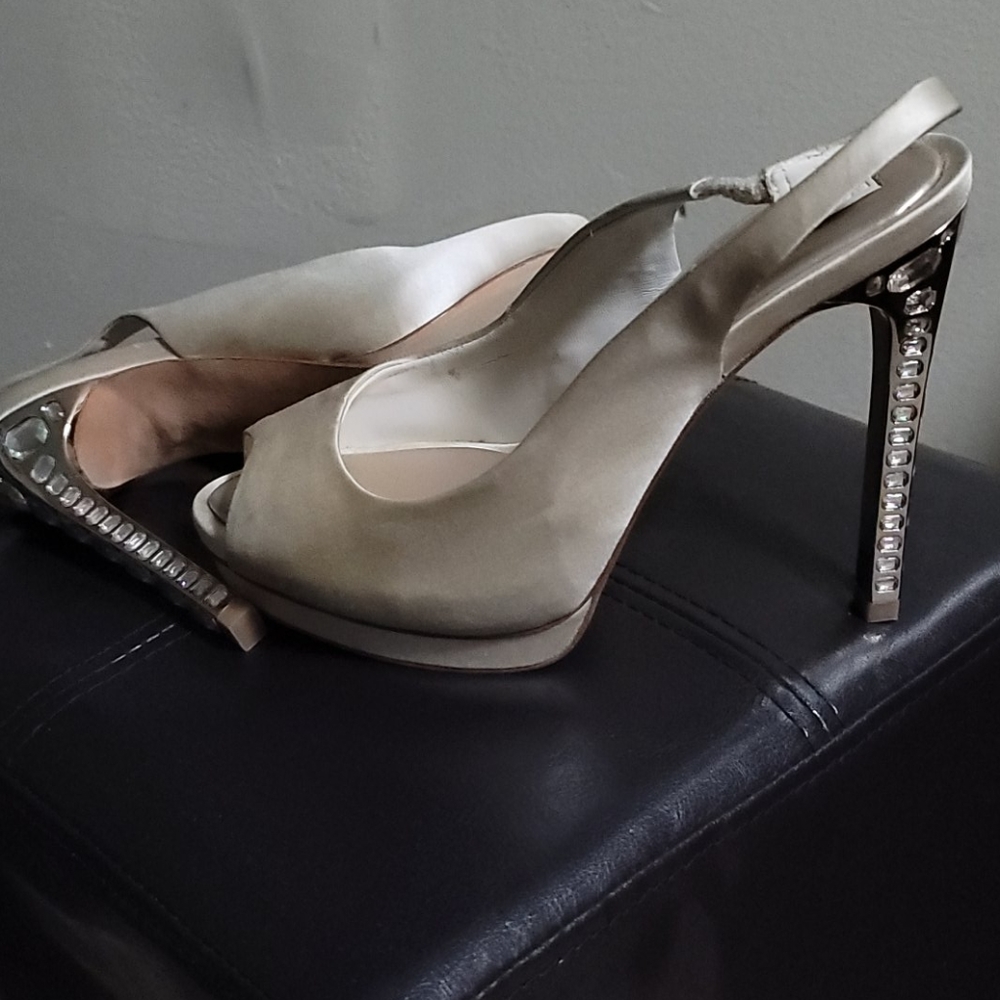 Off white Satin Heels